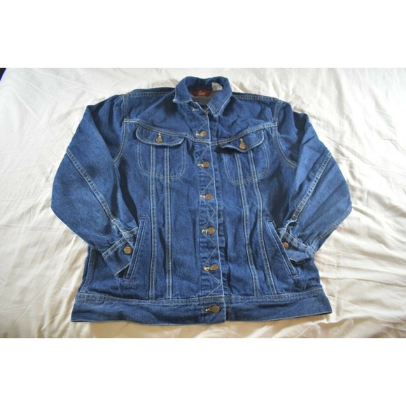 Vintage Ms Lee Denim Jean Trucker Jacket USA Made 9 / 10 - Picture 1 of 4